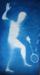 Cyanotype:  Badminton boy