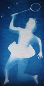 Cyanotype:  Badminton girl